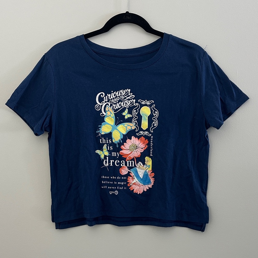 Disney Alice in Wonderland Crop Top size Large NEW